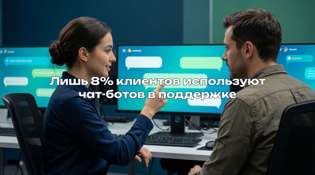 Только 8% клиентов использовали чат-ботов во время последнего обращения в службу поддержки.
