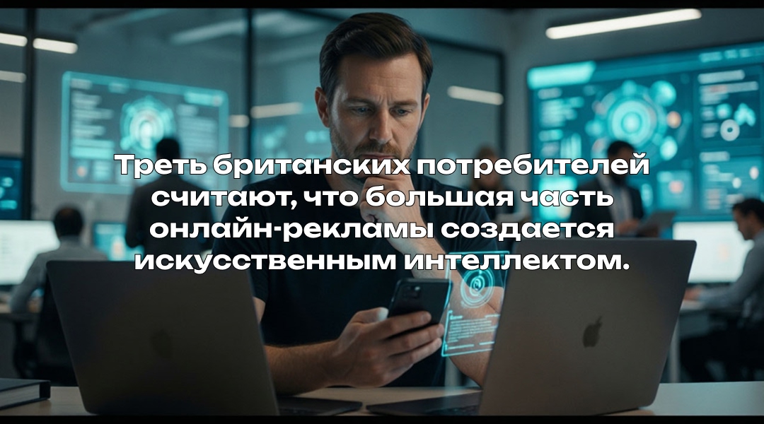 Треть британских потребителей считают, что большая часть онлайн-рекламы создается искусственным интеллектом.