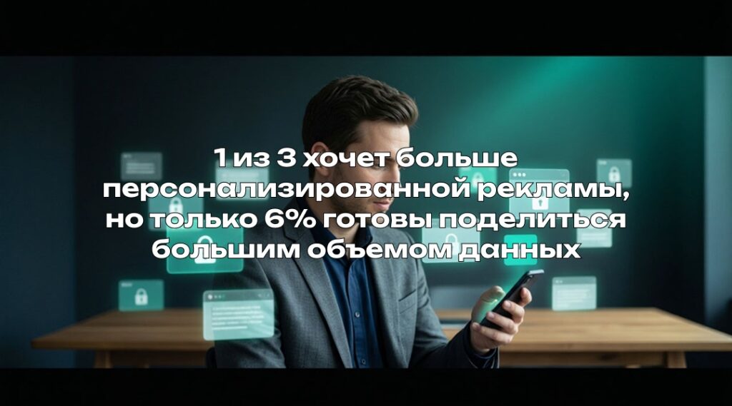 1 из 3 хочет больше персонализированной рекламы, но только 6% готовы поделиться большим объемом данных