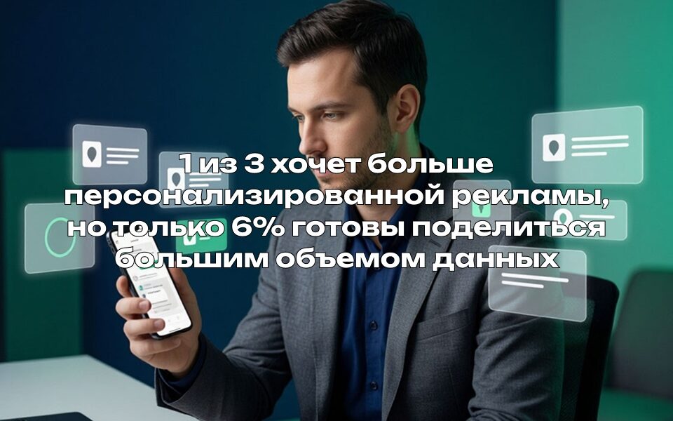 1 из 3 хочет больше персонализированной рекламы, но только 6% готовы поделиться большим объемом данных