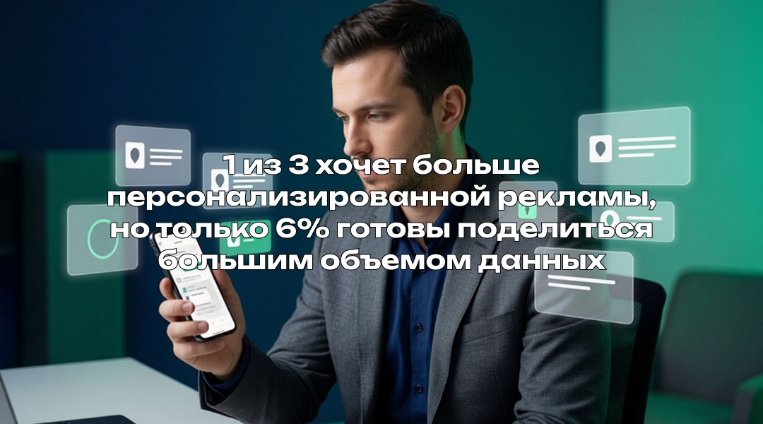 1 из 3 хочет больше персонализированной рекламы, но только 6% готовы поделиться большим объемом данных