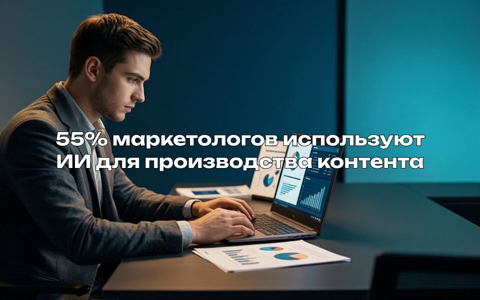 55% маркетологов используют ИИ для производства контента