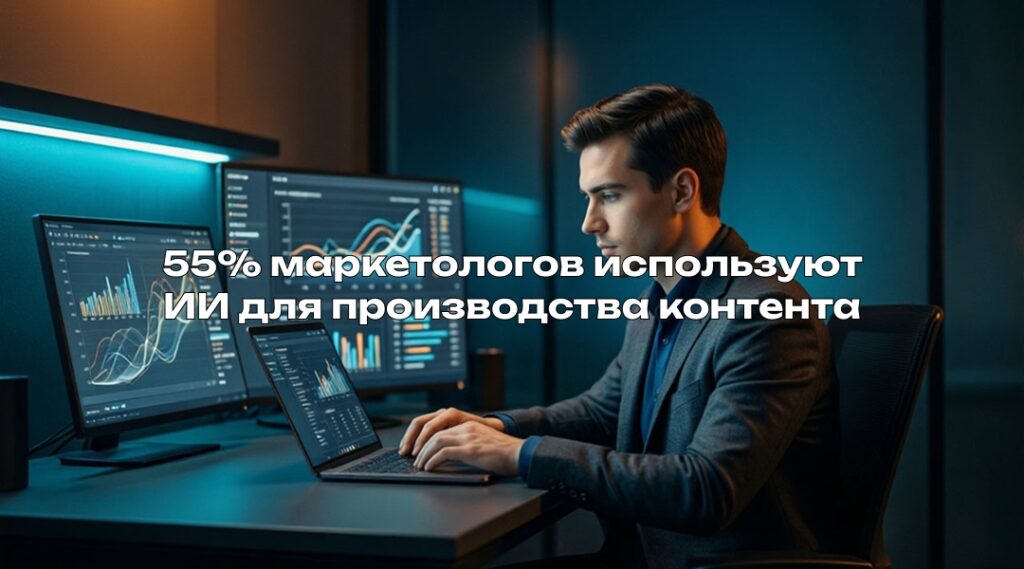 55% маркетологов используют ИИ для производства контента