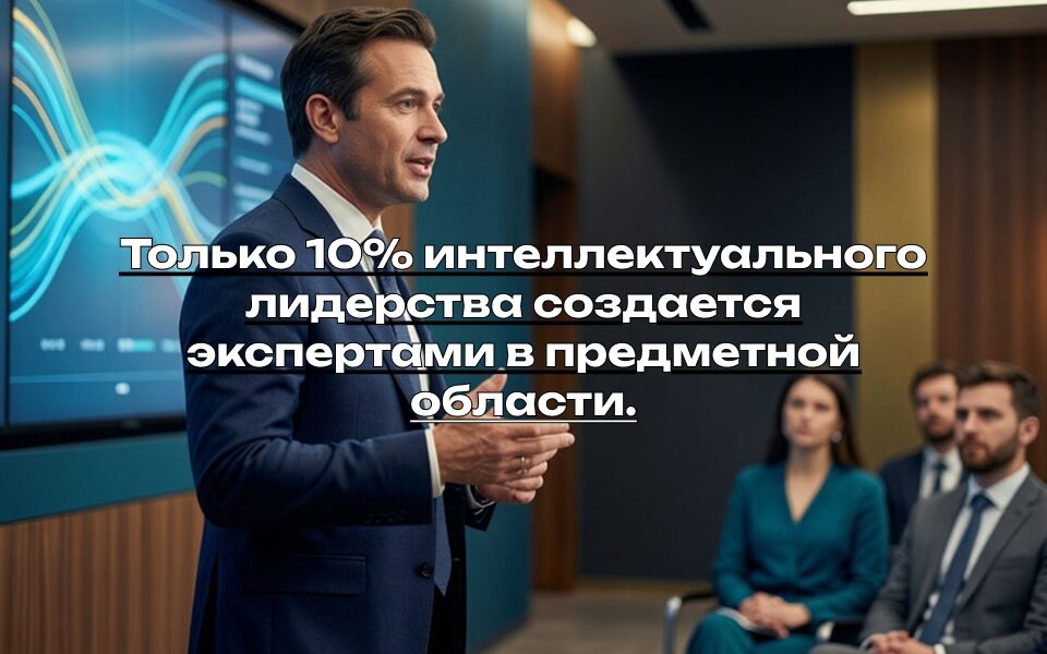 Только 10% интеллектуального лидерства создается экспертами в предметной области.