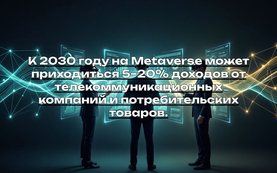 К 2030 году на Metaverse может приходиться 5–20% доходов от телекоммуникационных компаний и потребительских товаров.